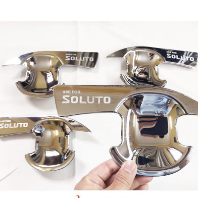 Bộ Ốp Tay Nắm, Hõm Cửa Xe KIA SOLUTO 2019-2020-2021 Mạ Crom 8 Chi Tiết, Tặng Kèm 3 M