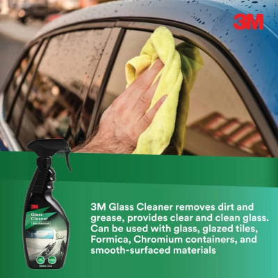 Chai xịt vệ sinh làm sạch kính, gương, đèn xe siêu sạch 3M PN38191LT 400ml - Rửa sạch vết bẩn, dầu mỡ, khôi phục lại độ trong suốt của kính