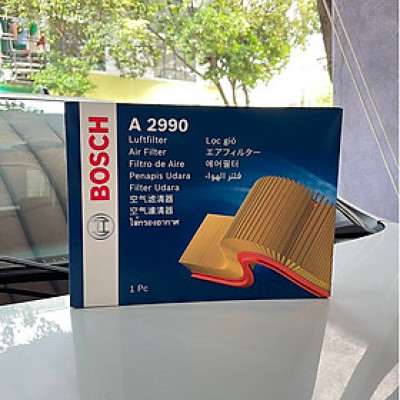 Lọc Gió Động Cơ BOSCH A2990 cho xe Toyota Fortuner 2.4/2.7 (15-), Hilux 2.4 (17-), Innova 2.0 (17-), Made in China