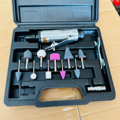 Máy mài hơi, bộ mài săm lốp xe ô tô, xe máy 10 đầu mài - 16 chi tiết, dùng hơi khí nén