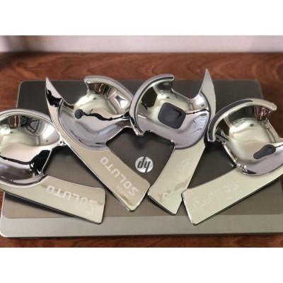 Bộ ốp hõm cửa mạ crom cao cấp dành cho xe KIA SOLUTO 2019-2020-2021: 