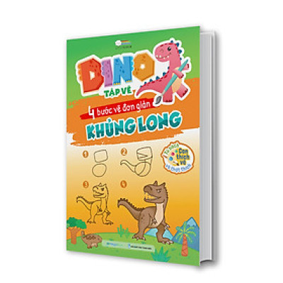 DINO tập vẽ - 4 bước vẽ đơn giản Khủng Long