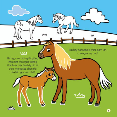 Sách Tô Màu Khám Phá Thế Giới - Các Em Bé Động Vật