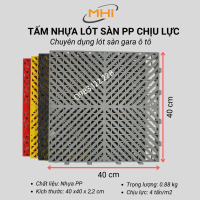 [COMBO 11] Thảm nhựa lót sàn gara ô tô MHI - Cao 2.5 cm / trung tâm chăm sóc xe ô tô, khu vực rửa xe ô tô