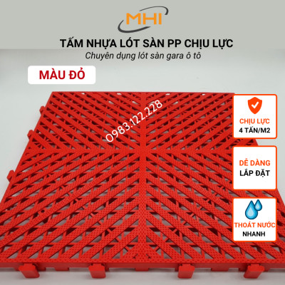 [COMBO 11] Thảm nhựa lót sàn gara ô tô MHI - Cao 2.5 cm / trung tâm chăm sóc xe ô tô, khu vực rửa xe ô tô
