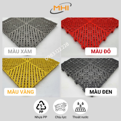 [COMBO 11] Thảm nhựa lót sàn gara ô tô MHI - Cao 2.5 cm / trung tâm chăm sóc xe ô tô, khu vực rửa xe ô tô