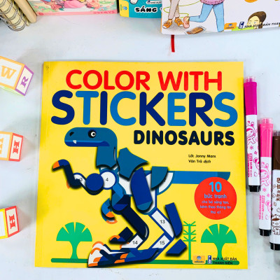 Sách - Color With Stickers - 10 Bức Tranh Cho Bé Sáng Tạo, Kèm Theo Thông Tin Thú Vị - ndbooks