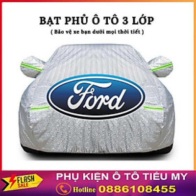 Bạt Phủ Xe Ô Tô Ford EcoSport, Everest, Escape, Focus, Explorer, Ranger - Chất Liệu Tráng Nhôm 3 Lớp