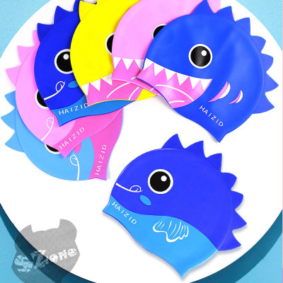 Mũ bơi trẻ em cao su hình hoạt hình cá mập