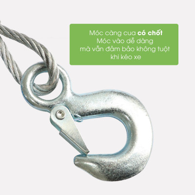 Dây cáp kéo xe ô tô, dây kéo cứu hộ xe ô tô thép chuyên dụng chắc chắn trọng tải 5 tấn, 7 tấn, phụ kiện xe hơi Tâm Luân