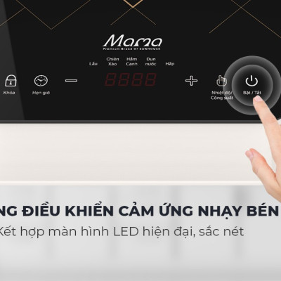 Bếp Từ Đơn Điện Tử Cảm Ứng Sunhouse MAMA SHD6860 Tặng Kèm Nồi Lẩu Inox - Hàng Chính Hãng