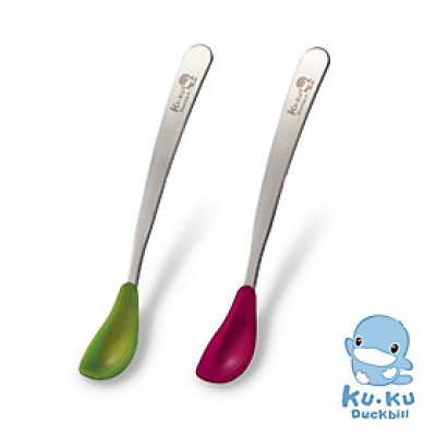 MUỖNG ĂN DẶM CHO BÉ KÈM HỘP ĐỰNG KUKU - KU5466A ( MÀU HỒNG )