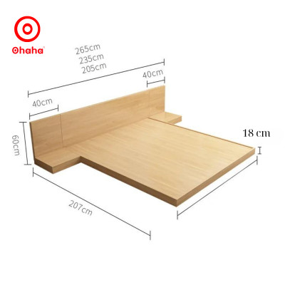 [Miễn phí vận chuyển & lắp đặt] Giường ngủ bệt thông minh kiểu Nhật cao cấp có vách ốp đầu giường Ohaha - GB005