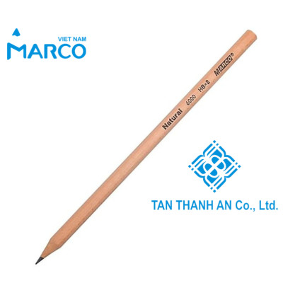 Hộp 12 Bút Chì 2B/HB Marco Thân Gỗ Mộc 6000-12CB - Bút chì phù hợp thi trắc nghiệm, ngòi chì mềm dễ chuốt, tập viết