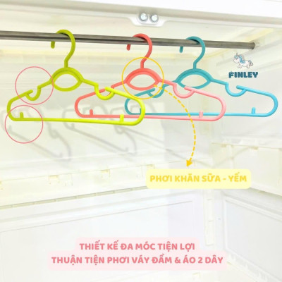 Set 6 Móc Nhựa Finley PP Nguyên Sinh Cao Cấp Đa Năng Móc Quần Áo Trẻ Em, Phụ Kiện - katydang