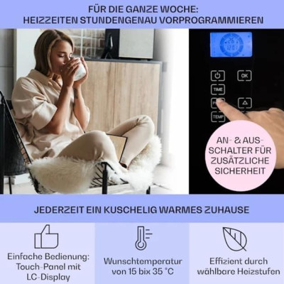 Máy sưởi đối lưu Klarstein Norderney 2000 W màu Đen hàng chính hãng