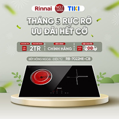 Bếp điện kết hợp Rinnai RB-7022HE-CB mặt kính Schott 4100W - Hàng chính hãng.