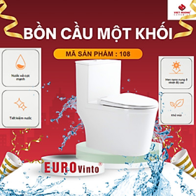 BỒN CẦU MỘT KHỐI EUROVINTO CAO CẤP MÃ 108
