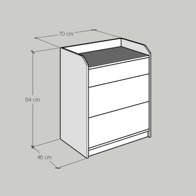 [Happy Home Furniture] CANA,  Tủ 3 tầng ,  70cm x 46cm x 84cm ( DxRxC), THK_008