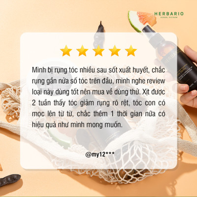 Nước dưỡng tóc Vỏ Bưởi & Bồ Kết Herbario 100ml (pomelo peel & gleditsia hair tonic) giúp giảm rụng tóc kích thích mọc tóc nhanh