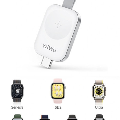 Sạc  đồng hồ không dây Wiwu Wireless Charger M16 Pro cho đồng hồ thông minh tương thích với series 8/ Ultra/7/6/5/4/3/2/1 (38mm, 40mm, 41mm, 44mm, 45mm) - Hàng chính hãng