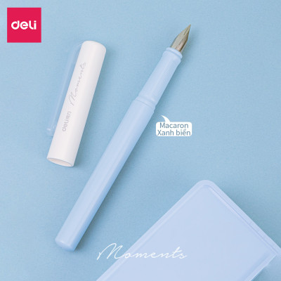 Hộp bút máy kèm ống mực xanh cao cấp Deli - Màu macaron - A932