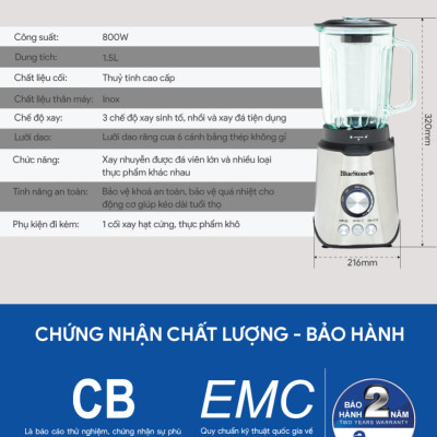 Máy Xay Sinh Tố BlueStone BLB-5339 (1.5 Lít) - Hàng chính hãng