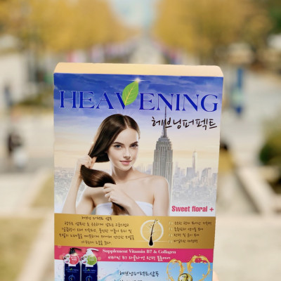 Combo Cặp dầu gội xả dưỡng chất suôn mượt tóc Heavening + KM bông tắm tạo bọt Nhật Bản