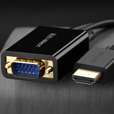 Cáp chuyển đổi VGA to HDMI và Audio dài 2m Ugreen 30840 cao cấp - Hàng Chính Hãng