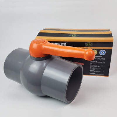 Van uPVC thân đúc bi nhưa ABS 90, 114mm Eurolife EL-VN (tay cam)