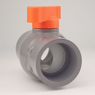 Van uPVC thân đúc bi nhưa ABS 21, 27, 34, 42, 49, 60mm Eurolife EL-VN (tay cam)