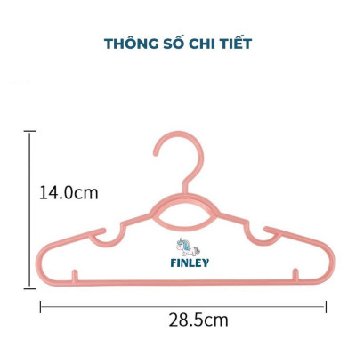 Set 6 Móc Nhựa Finley PP Nguyên Sinh Cao Cấp Đa Năng Móc Quần Áo Trẻ Em, Phụ Kiện - katydang