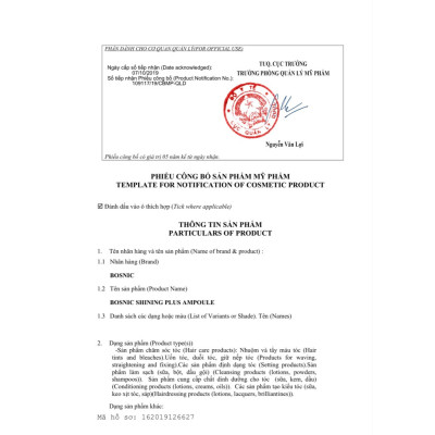 Huyết Thanh Phục Hồi Tóc Hư Tổn Shining Plus BOSNIC 13ML