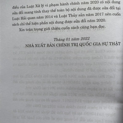 Luật Xử Lý Vi Phạm Hành Chính ( hiện hành )( Sửa đổi, bổ sung năm 2020 )