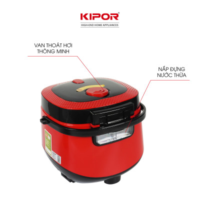 Nồi cơm điện KIPOR KP-N86918 - 1.8L - Lớp chống dính TEFLON cao cấp, lòng nồi niêu - Lòng nồi dày 3mm 1kg - Hàng chính hãng