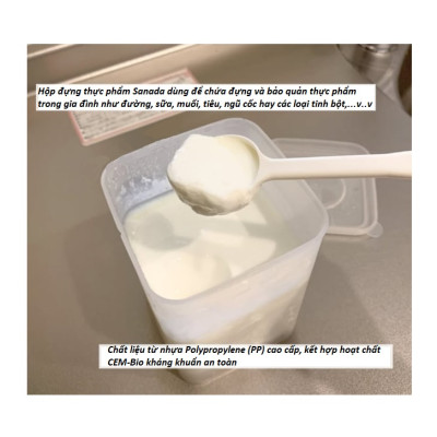 Hộp đựng thực phẩm Sanada 1.15L có thìa đi kèm tiện lợi khi sử dụng - nội địa Nhật Bản 