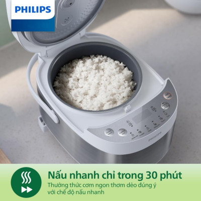 Nồi Cơm Điện Tử Mini Philips HD3170/66, 0.85Lit - 600w, Hàng Chính Hãng