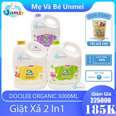 Nước Giặt Xả Quần Áo Em Bé Docilee 2in1 3000ml 