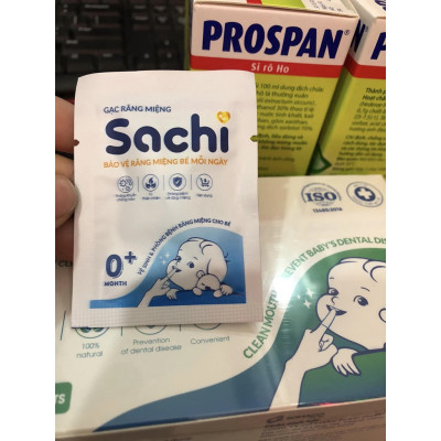 Gạc răng miệng Sachi - Rơ lưỡi, Vệ sinh răng miệng cho bé - Hộp 30 gói