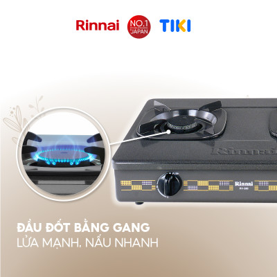 Bếp gas dương Rinnai RV-260(G)N mặt bếp men và kiềng bếp men - Hàng chính hãng.