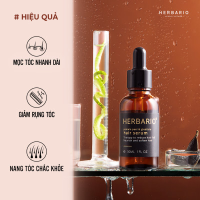 Serum mọc tóc tinh dầu vỏ bưởi & tinh dầu bồ kết herbario 30ml tinh chất kích thích mọc tóc nhanh, ngăn rụng tóc, hỗ trợ trị Rụng Tóc, làm tóc dài nhanh