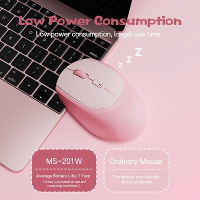 Chuột không dây MicroPack Soft Silicone Lifestyle MS-201W BT5.0 4000CPI Thiết Kế Công Thái Học Sử Dụng Siêu Mềm Ôm Tay Hàng Chính Hãng
