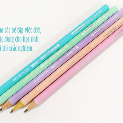 Hộp bút chì gỗ STABILO Schwan Pastel - Hộp 12 bút màu vàng (PC421Y/12-2B)