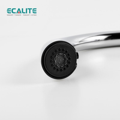 Vòi Rửa Chén Nóng Lạnh S-curve Ecalite EF-K114C - Có Dây Rút - Điều Chỉnh Tia Nước - Đồng Mạ Chrome Cực Đẹp - Hàng Chính Hãng