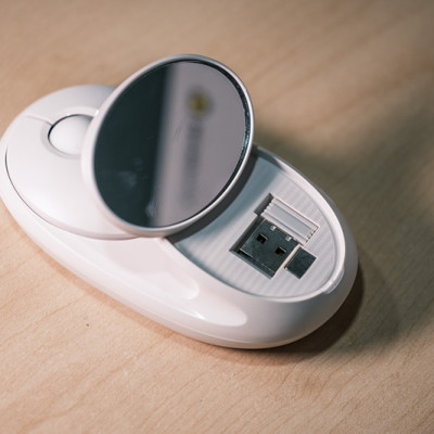 Chuột Không Dây MicroPack SPEED GLASS MP-720C Rechargeable Wireless Mouse 2.4G Bluetooth Dual Mode Tích Hợp Gương Mini Hàng Chính Hãng