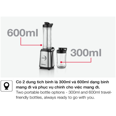  Máy xay sinh tố mini 2 bình Häfele HS-B061MX 535.43.293 - Hàng chính hãng