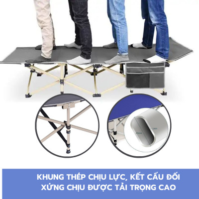 Giường gấp nhỏ gọn, dễ dàng mang theo, thích hợp nhiều không gian văn phòng, cắm trại, thư giãn, chính hãng Nikita