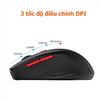 Chuột không dây HXSJ T67 Receiver USB 2.4G - Hàng Chính Hãng