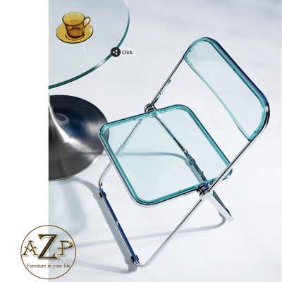 Ghế Ăn, Ghế Cafe, Ghế Thư Giãn Nhựa Trong Suốt Arcylic, Khung Thép Mạ Chrome Thời Trang / Thông minh xếp gọn, cất gọn.