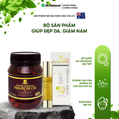 Bộ Sản Phẩm Đẹp Da, Giảm Nám: Hyper Evening Primrose Oil, Serum Vàng Nhau Thai Cừu 50ml